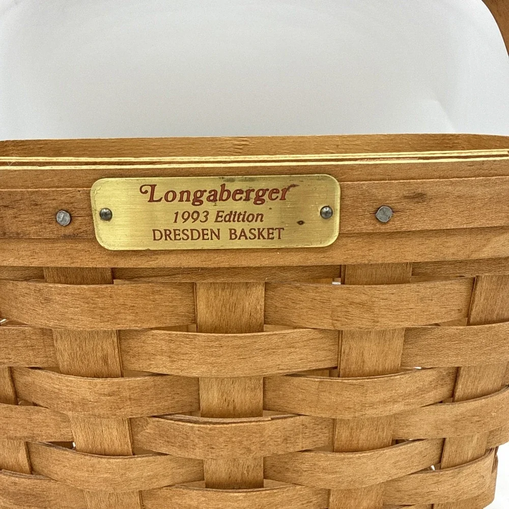 Longaberger 1993 Edition Dresden Ohio Basket with Swing handle EUC No Lid Signed